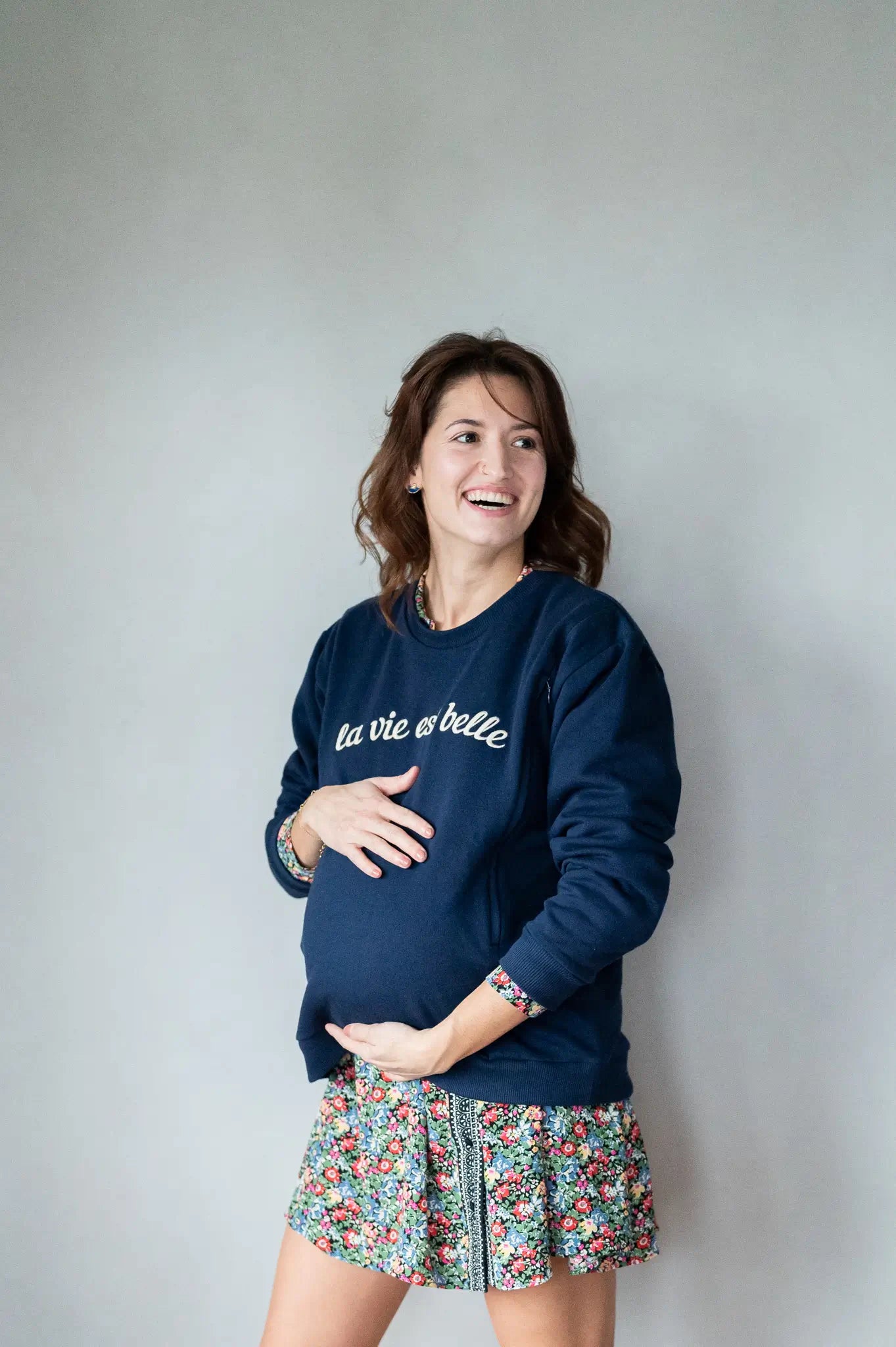 pull grossesse et allaitement brodé la vie est belle