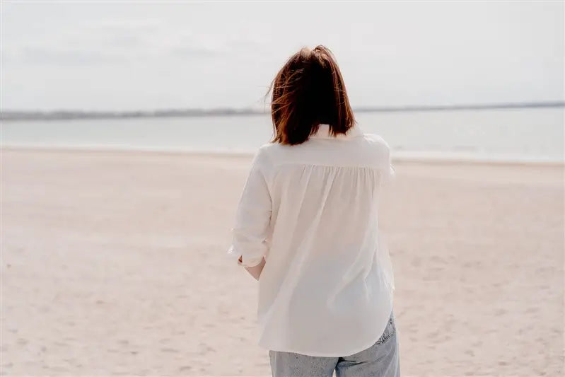 Blouse de Grossesse et Allaitement "Crème d'Amour" (Crème)