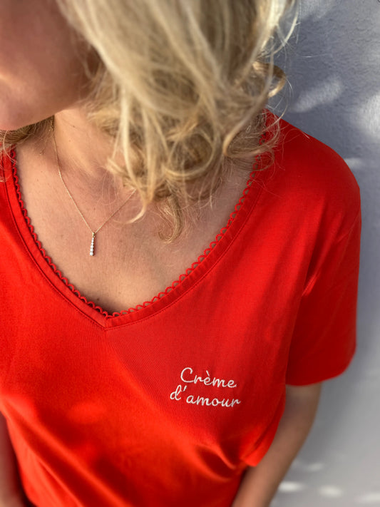 Robe Longue Maternité Allaitement Coton Bio Rouge
