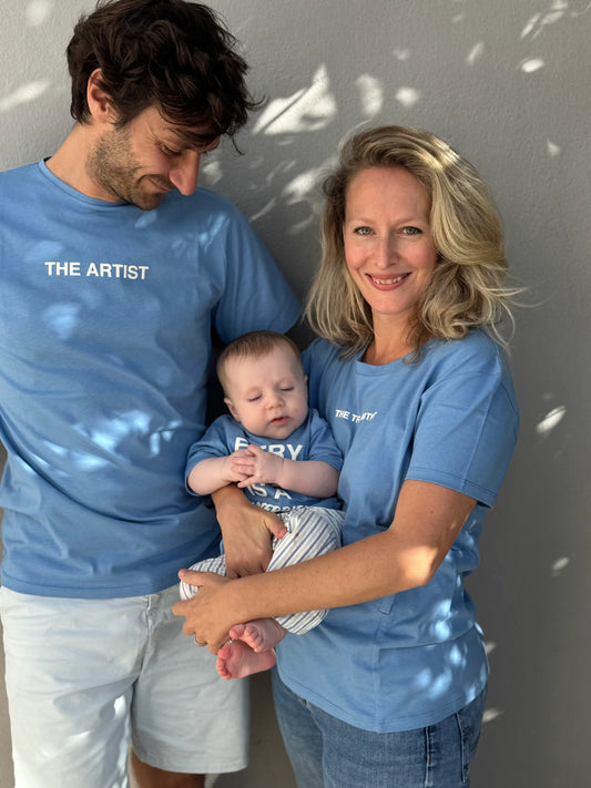 Trio de t-shirts Papa x Maman x bébé « Les Artists »