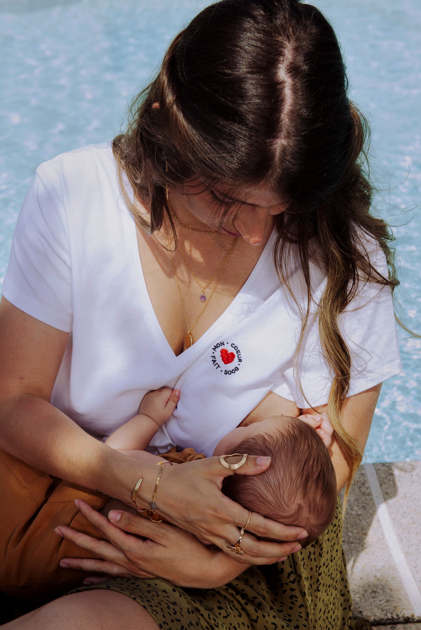 "MI CORAZON HACE BOOB" T-shirt de amamantar