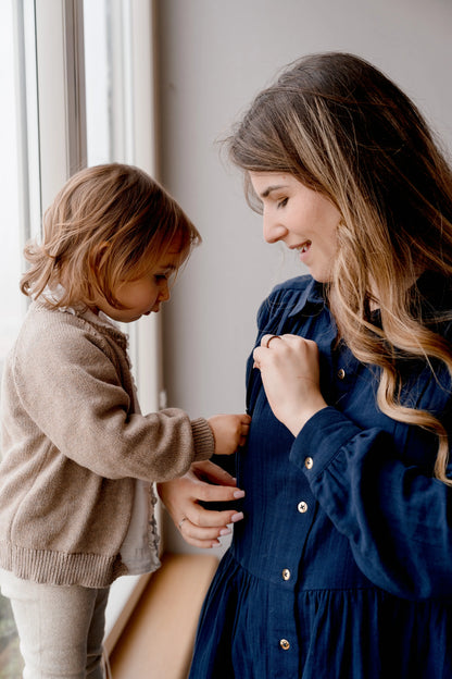 Robe de Grossesse et Allaitement - Bleu Marine