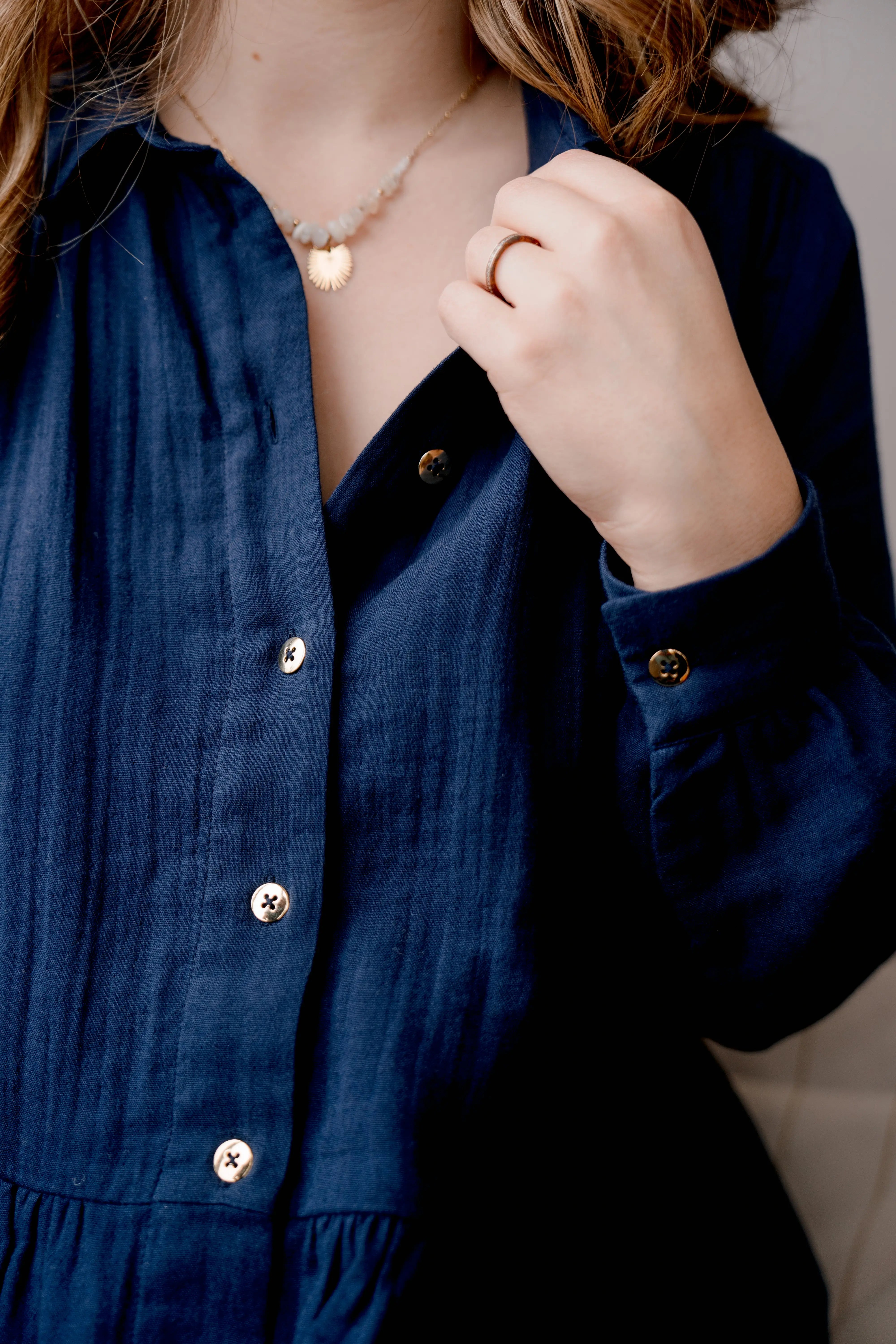 Robe de Grossesse et Allaitement - Bleu Marine