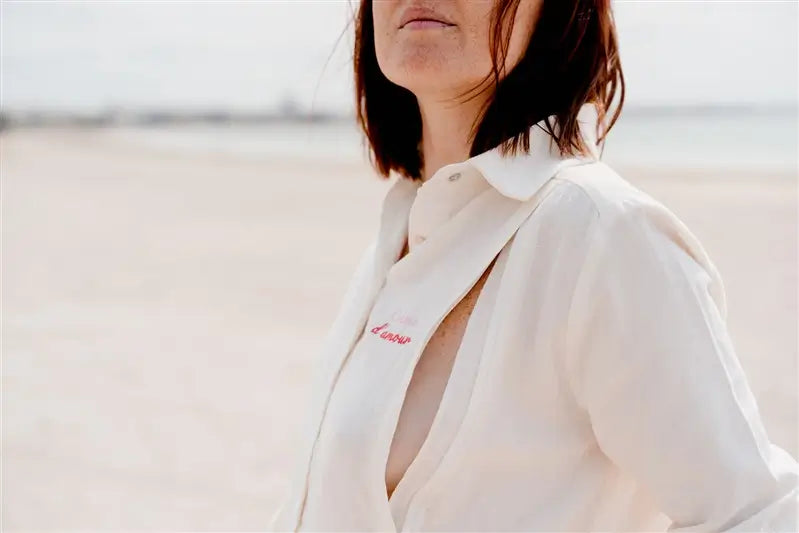 Blouse de Grossesse et Allaitement "Crème d'Amour" (Crème)