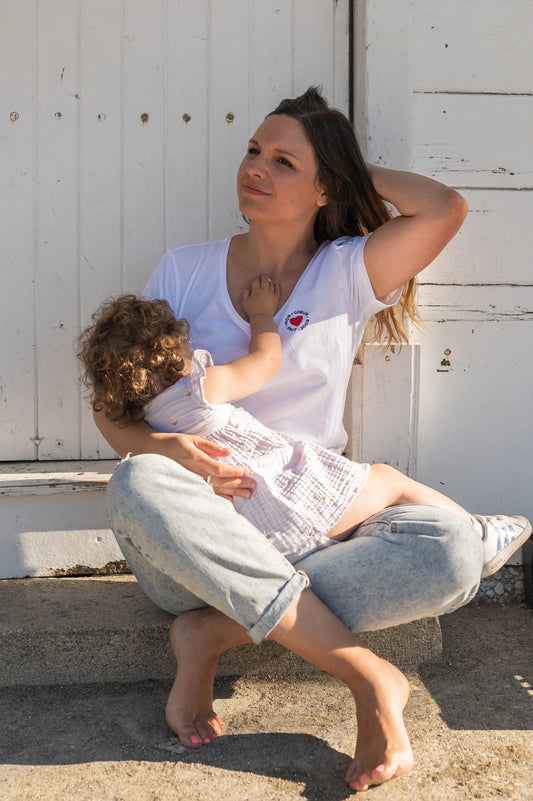 Lot de 2 T-shirts d'Allaitement en Coton