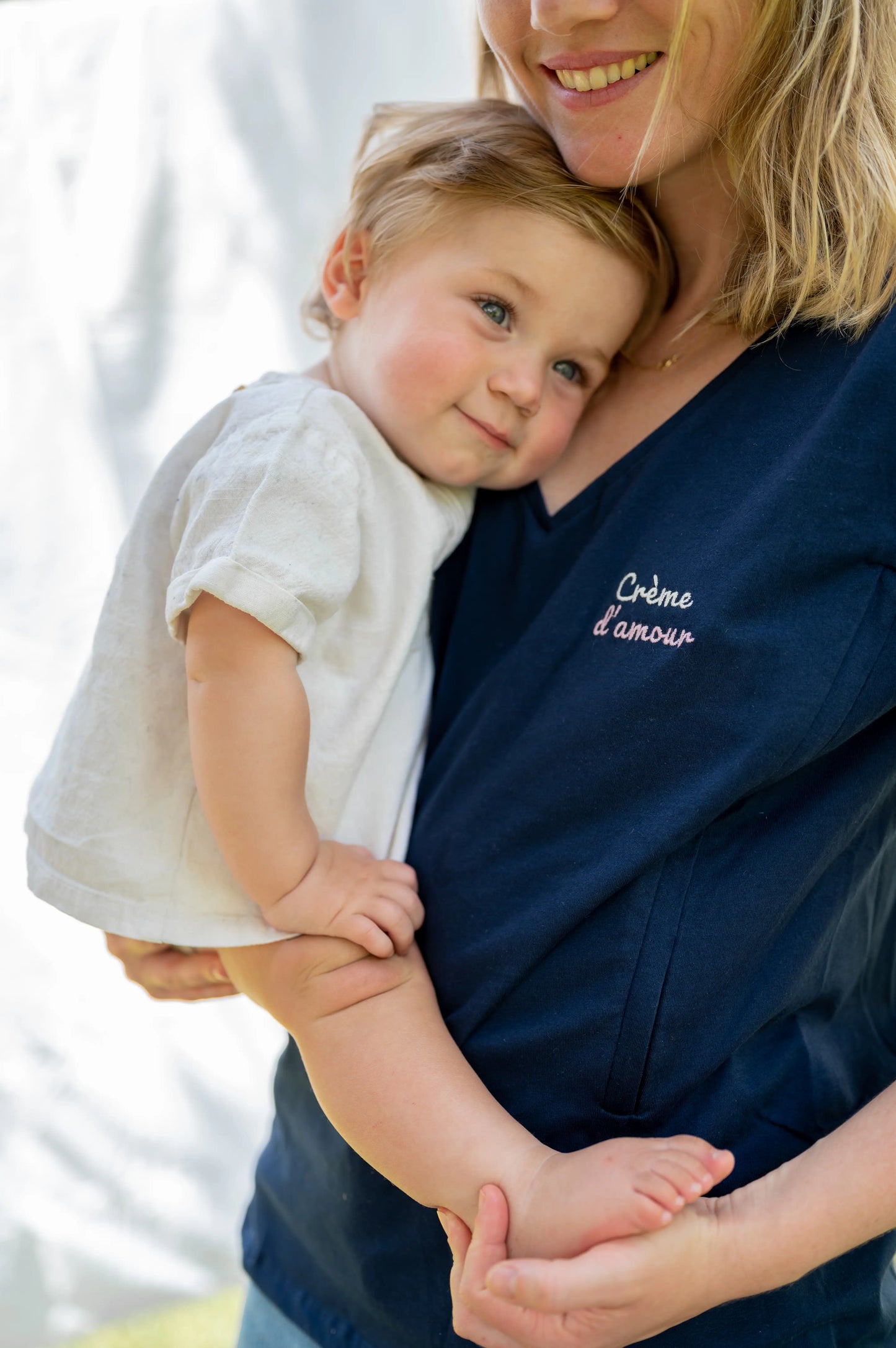 tshirt allaitement bleu marine crème d'amour