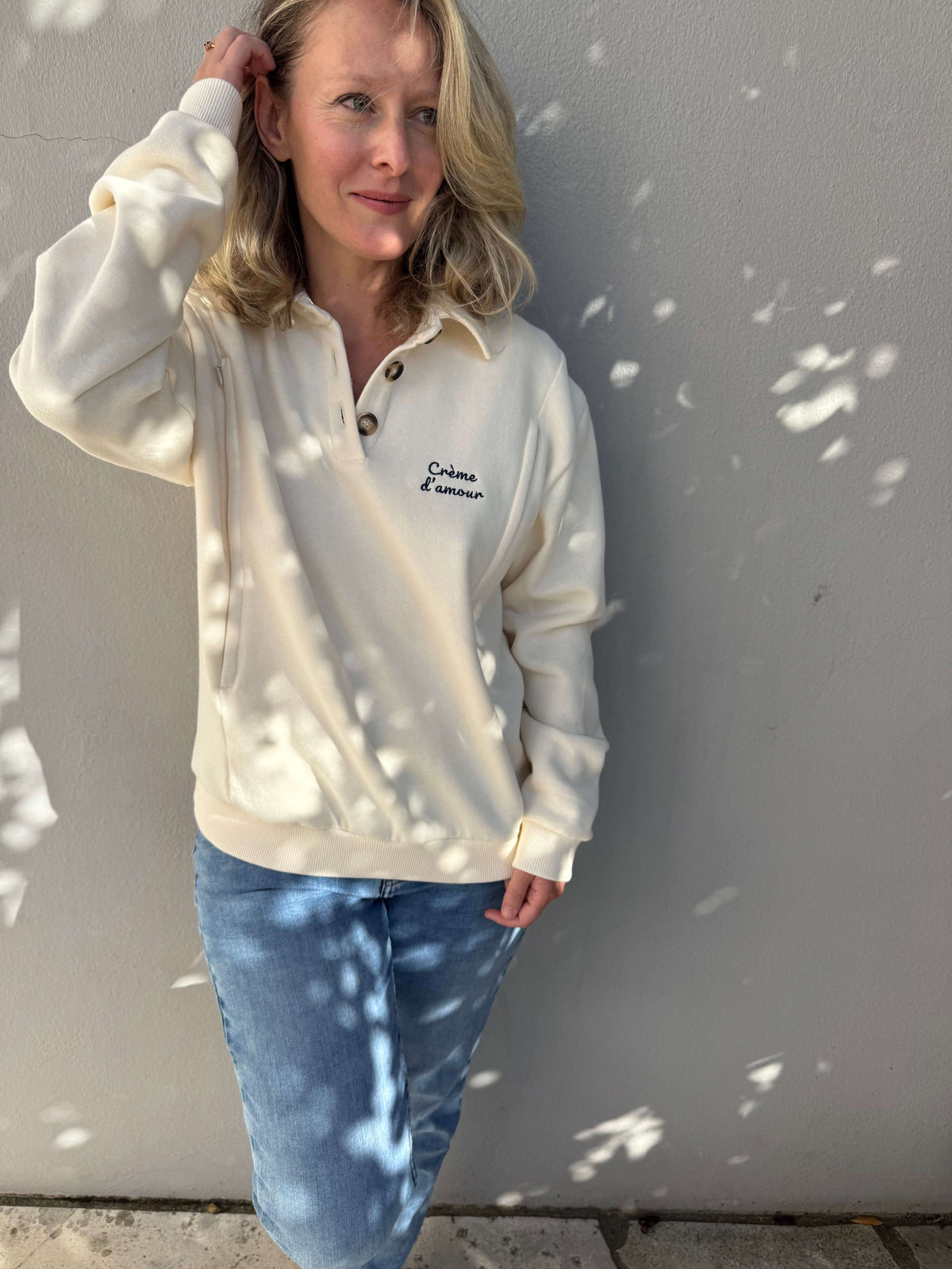 Sweat Grossesse et Allaitement "Crème d'Amour"