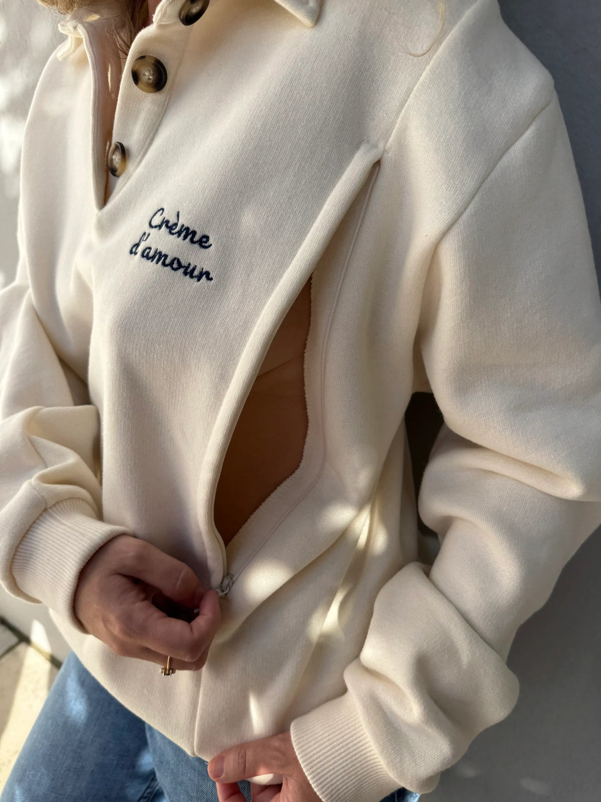 Sweat Grossesse et Allaitement "Crème d'Amour"