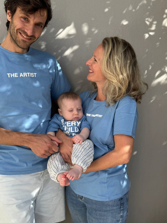 Trio de t-shirts Papa x Maman x bébé « Les Artists »