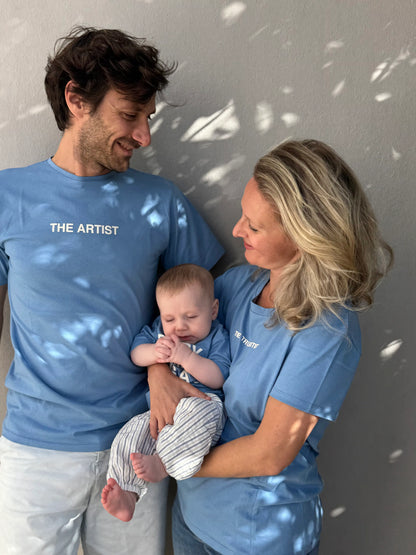 trio de t-shirt assortis pour papa, maman et bébé "The artist", "the true artist" et "every child is a masterpiece"