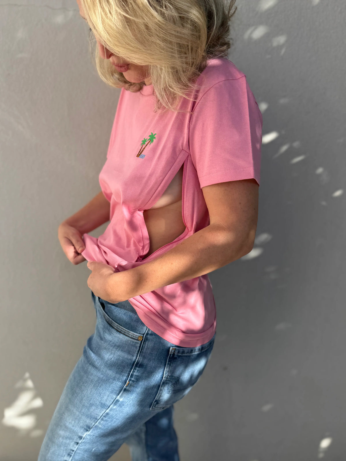 T-shirt Allaitement brodé "Palmier"