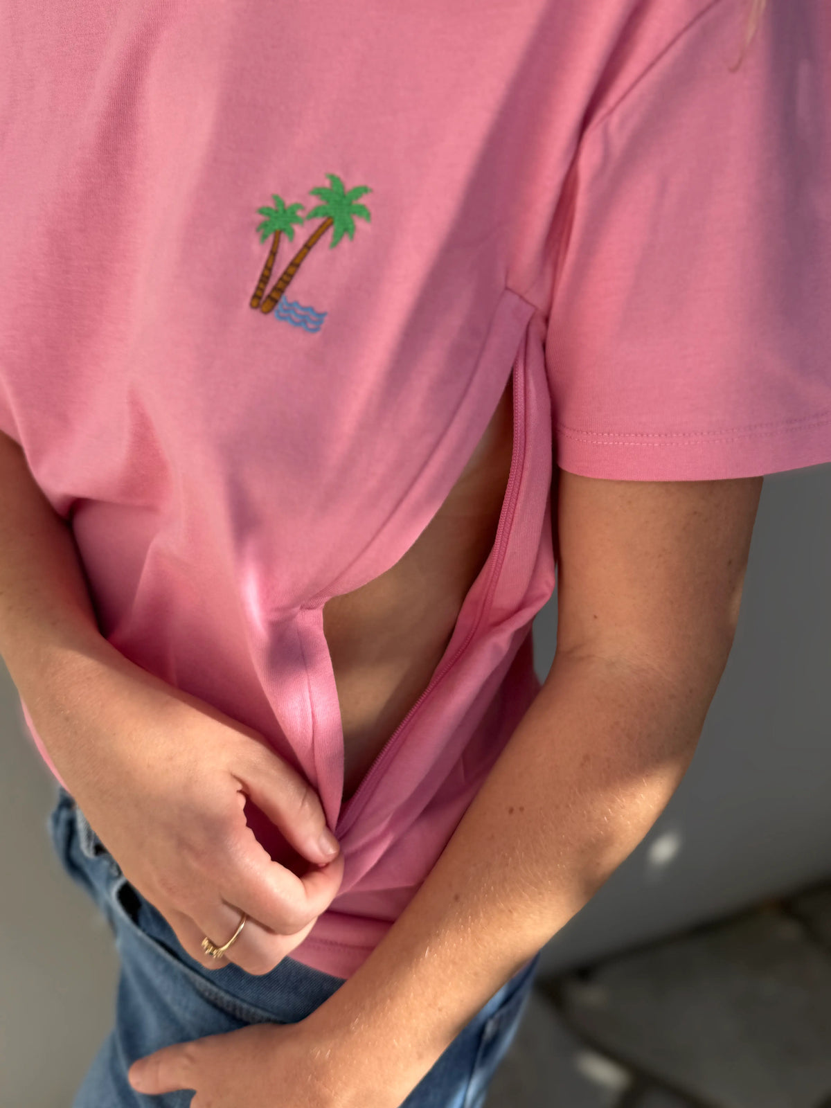 T-shirt Allaitement brodé "Palmier"