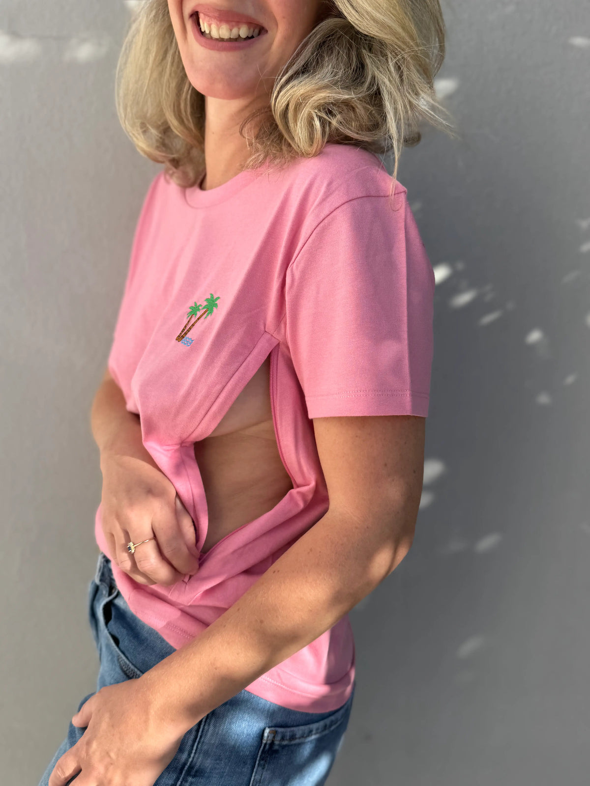 T-shirt Allaitement brodé "Palmier"
